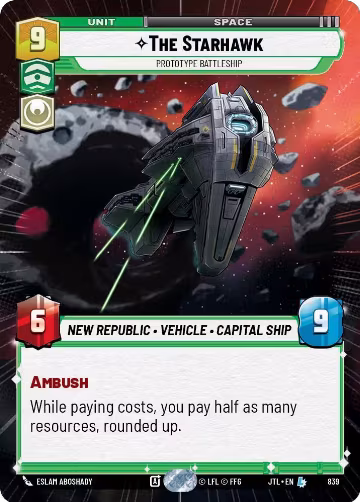 The Starhawk - Prototype Battleship (Hyperspace Foil) (839), Jump to Lightspeed — Star Wars card price