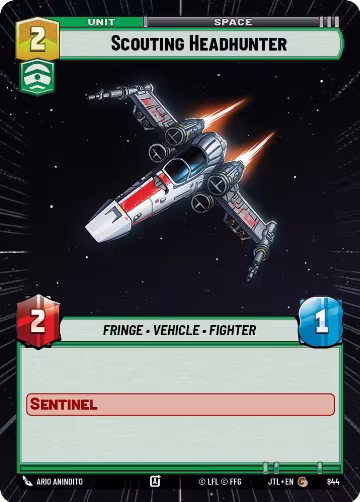 Scouting Headhunter (Hyperspace Foil) (844), Jump to Lightspeed — Star Wars card price