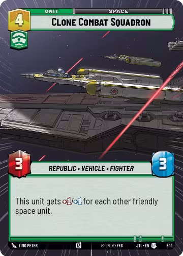 Clone Combat Squadron (Hyperspace Foil) (849), Jump to Lightspeed — Star Wars card price