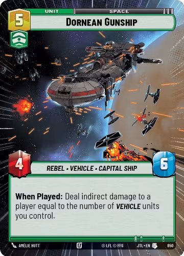 Dornean Gunship (Hyperspace Foil) (850), Jump to Lightspeed — Star Wars card price