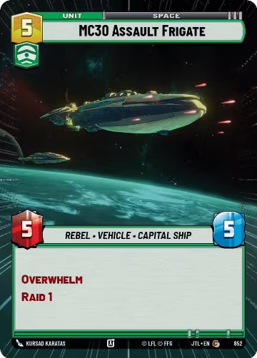 MC30 Assault Frigate (Hyperspace Foil) (852), Jump to Lightspeed — Star Wars card price