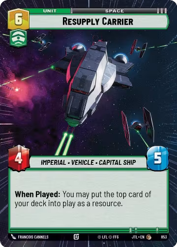 Resupply Carrier (Hyperspace Foil) (853), Jump to Lightspeed — Star Wars card price