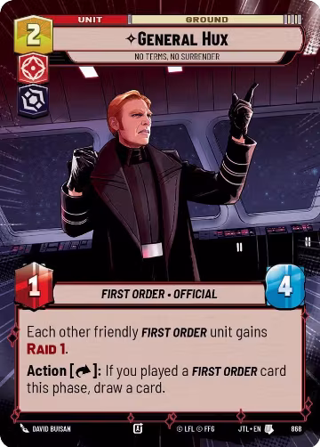 General Hux - No Terms, No Surrender (Hyperspace Foil) (868), Jump to Lightspeed — Star Wars card price