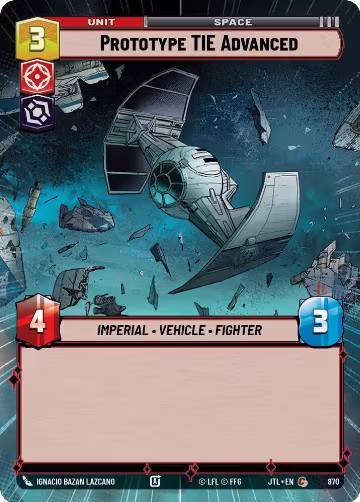 Prototype TIE Advanced (Hyperspace Foil) (870), Jump to Lightspeed — Star Wars card price