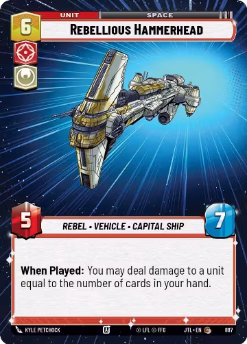 Rebellious Hammerhead (Hyperspace Foil) (887), Jump to Lightspeed — Star Wars card price