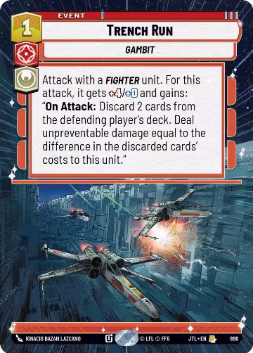 Trench Run (Hyperspace Foil) (890), Jump to Lightspeed — Star Wars card price