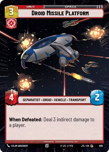 Droid Missile Platform (Hyperspace Foil) (896), Jump to Lightspeed — Star Wars card price