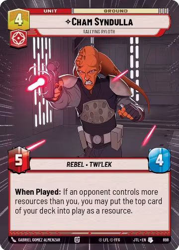 Cham Syndulla - Rallying Ryloth (Hyperspace Foil) (898), Jump to Lightspeed — Star Wars card price