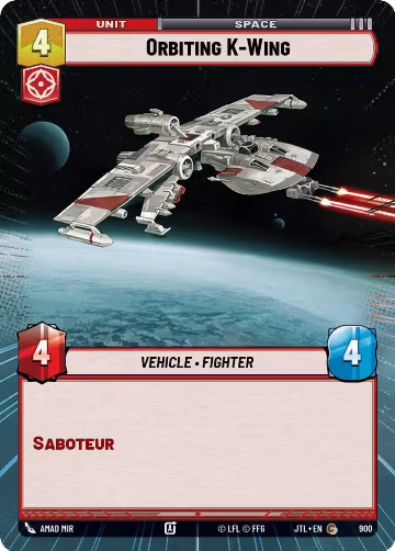 Orbiting K-Wing (Hyperspace Foil) (900), Jump to Lightspeed — Star Wars card price
