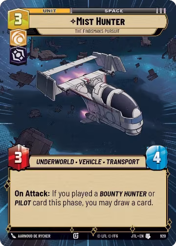 Mist Hunter - The Findsman's Pursuit (Hyperspace Foil) (920), Jump to Lightspeed — Star Wars card price