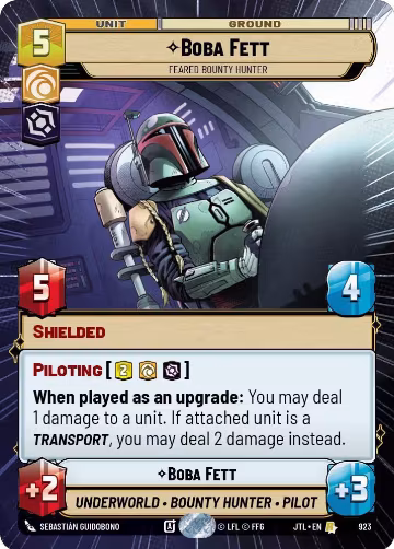 Boba Fett - Feared Bounty Hunter (Hyperspace Foil) (923), Jump to Lightspeed — Star Wars card price