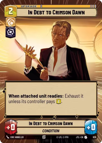 In Debt to Crimson Dawn (Hyperspace Foil) (926), Jump to Lightspeed — Star Wars card price