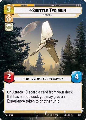 Shuttle Tydirium - Fly Casual (Hyperspace Foil) (934), Jump to Lightspeed — Star Wars card price