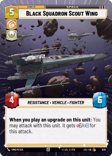 Black Squadron Scout Wing (Hyperspace Foil) (936), Jump to Lightspeed — Star Wars card price