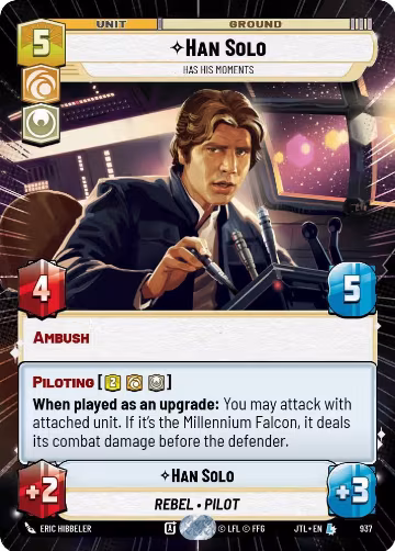 Han Solo - Has His Moments (Hyperspace Foil) (937), Jump to Lightspeed — Star Wars card price