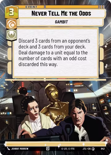 Never Tell Me the Odds (Hyperspace Foil) (942), Jump to Lightspeed — Star Wars card price