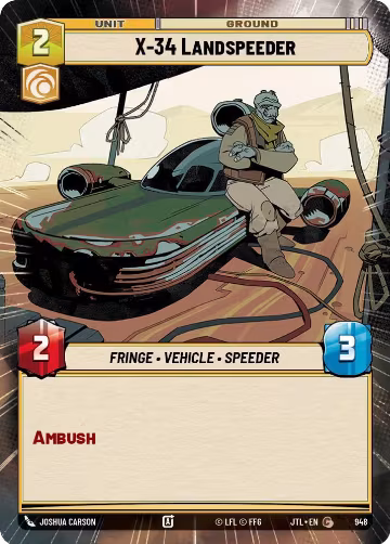 X-34 Landspeeder (Hyperspace Foil) (948), Jump to Lightspeed — Star Wars card price