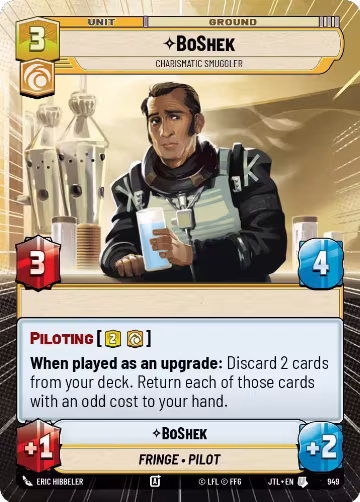 BoShek - Charismatic Smuggler (Hyperspace Foil) (949), Jump to Lightspeed — Star Wars card price