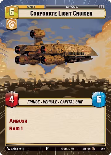 Corporate Light Cruiser (Hyperspace Foil) (959), Jump to Lightspeed — Star Wars card price