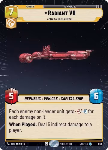 Radiant VII - Ambassadors' Arrival (Hyperspace Foil) (960), Jump to Lightspeed — Star Wars card price