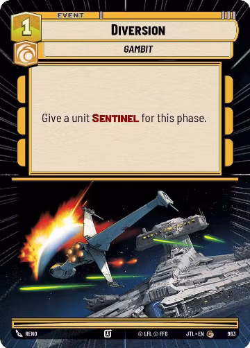Diversion (Hyperspace Foil) (963), Jump to Lightspeed — Star Wars card price