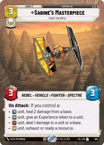 Sabine's Masterpiece - Crazy Colorful (Hyperspace Foil) (984), Jump to Lightspeed — Star Wars card price