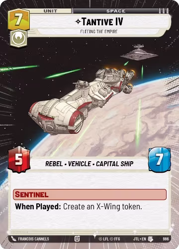 Tantive IV - Fleeing the Empire (Hyperspace Foil) (986), Jump to Lightspeed — Star Wars card price