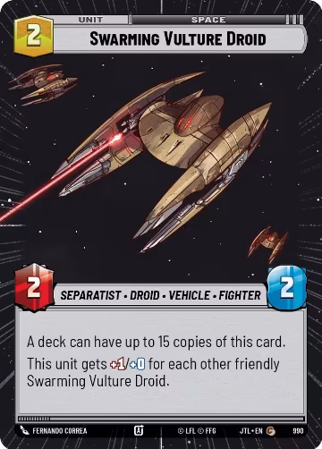 Swarming Vulture Droid (Hyperspace Foil) (990), Jump to Lightspeed — Star Wars card price