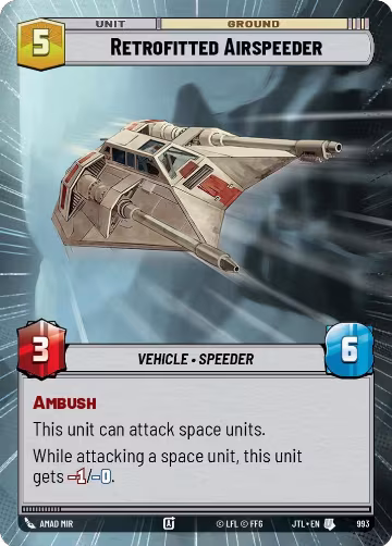 Retrofitted Airspeeder (Hyperspace Foil) (993), Jump to Lightspeed — Star Wars card price