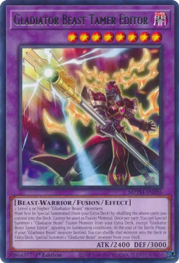 Gladiator Beast Tamer Editor (MZTM-EN086), Maze of the Master — Yu-Gi-Oh! card price