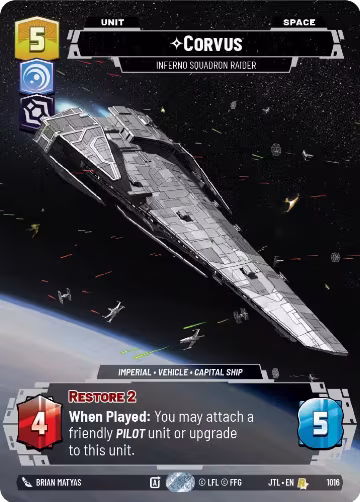 Corvus - Inferno Squadron Raider (Prestige) (1016), Jump to Lightspeed — Star Wars card price