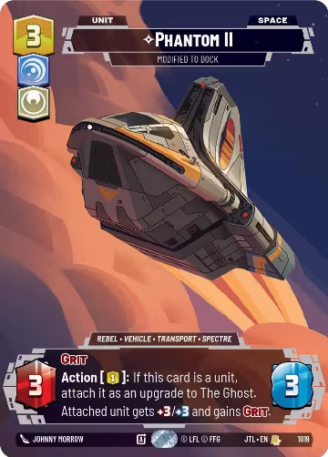Phantom II - Modified to Dock (Prestige) (1019), Jump to Lightspeed — Star Wars card price