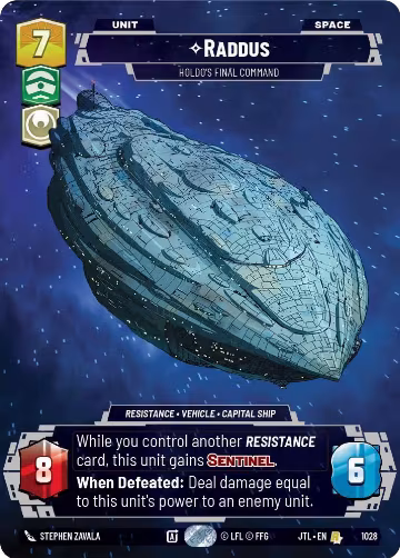 Raddus - Holdo's Final Command (Prestige) (1028), Jump to Lightspeed — Star Wars card price