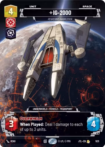 IG-2000 - Assassin's Aggressor (Prestige) (1031), Jump to Lightspeed — Star Wars card price