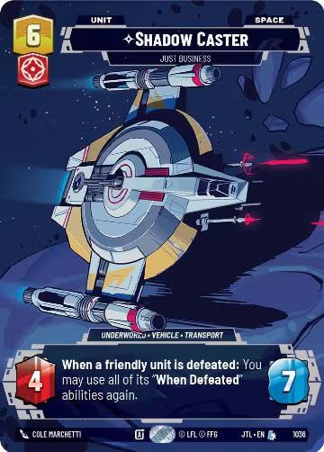 Shadow Caster - Just Business (Prestige) (1036), Jump to Lightspeed — Star Wars card price