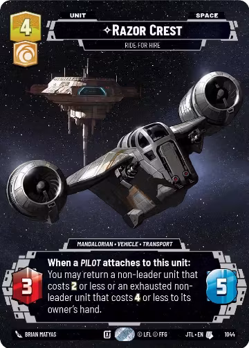 Razor Crest - Ride For Hire (Prestige) (1044), Jump to Lightspeed — Star Wars card price