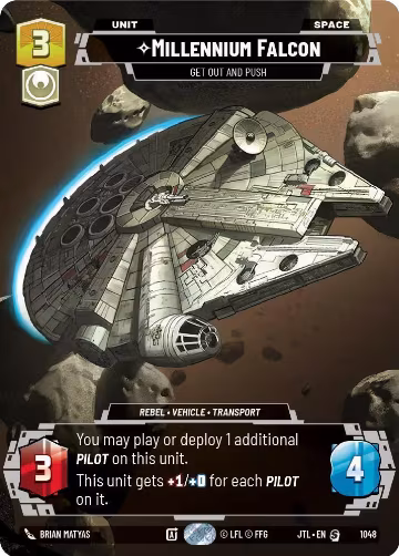 Millennium Falcon - Get Out And Push (Prestige) (1048), Jump to Lightspeed — Star Wars card price