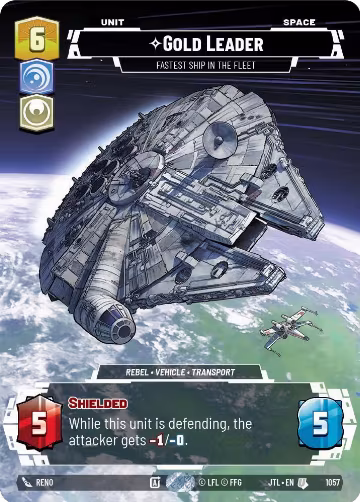 Gold Leader - Fastest Ship in the Fleet (Prestige Foil) (1057), Jump to Lightspeed — Star Wars card price