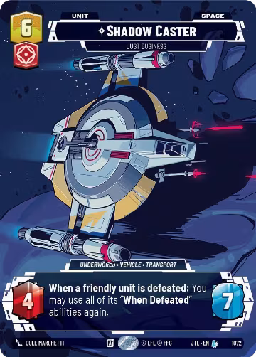 Shadow Caster - Just Business (Prestige Foil) (1072), Jump to Lightspeed — Star Wars card price