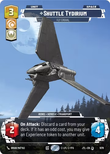 Shuttle Tydirium - Fly Casual (Prestige Foil) (1078), Jump to Lightspeed — Star Wars card price