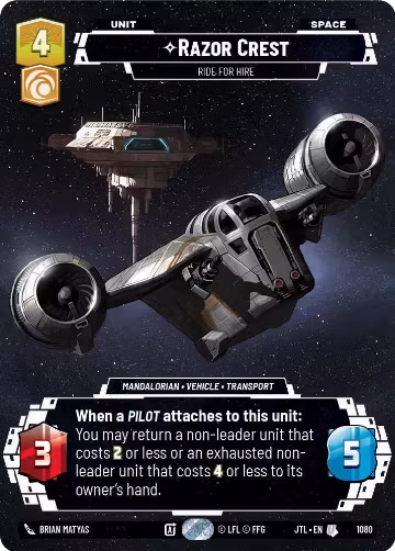 Razor Crest - Ride For Hire (Prestige Foil) (1080), Jump to Lightspeed — Star Wars card price