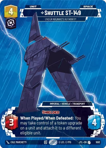 Shuttle ST-149 - Under Krennic's Authority (Prestige Foil) (1083), Jump to Lightspeed — Star Wars card price