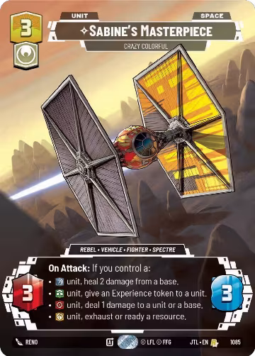 Sabine's Masterpiece - Crazy Colorful (Prestige Foil) (1085), Jump to Lightspeed — Star Wars card price