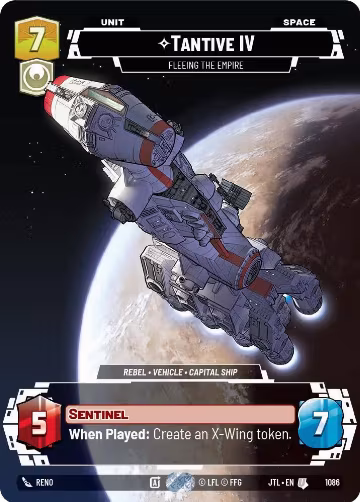 Tantive IV - Fleeing the Empire (Prestige Foil) (1086), Jump to Lightspeed — Star Wars card price