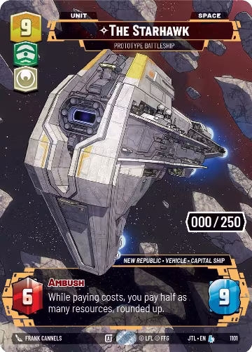 The Starhawk - Prototype Battleship (Serialized) (1101), Jump to Lightspeed — Star Wars card price