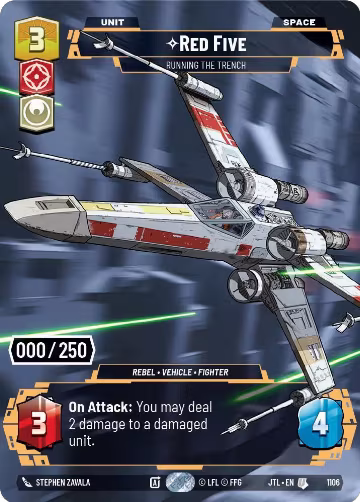 Red Five - Running the Trench (Serialized) (1106), Jump to Lightspeed — Star Wars card price