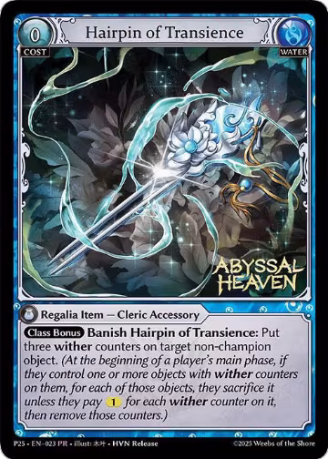 Hairpin of Transience (023), Promotional Cards — Grand Archive card price