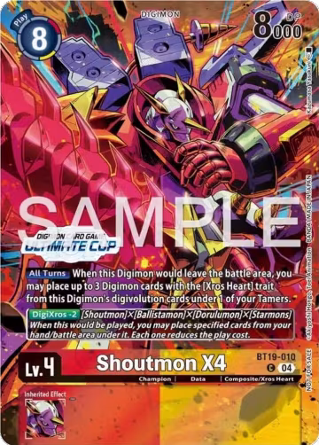 Shoutmon X4 (Ultimate Cup 25-26 Season 1) (BT19-010 C), Release Special Booster 2.5 — Digimon card price
