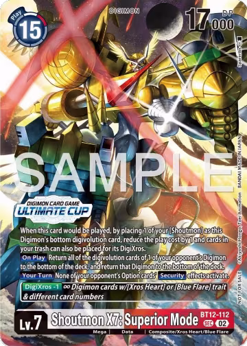 Shoutmon X7: Superior Mode (Ultimate Cup 25-26 Season 1) (BT12-112 SEC), Across Time — Digimon card price