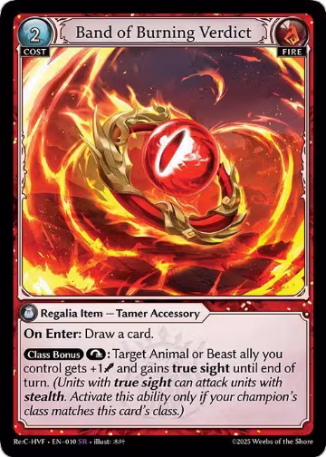 Band of Burning Verdict (010), Guo Jia Re: Collection, Heaven’s Favored — Grand Archive card price